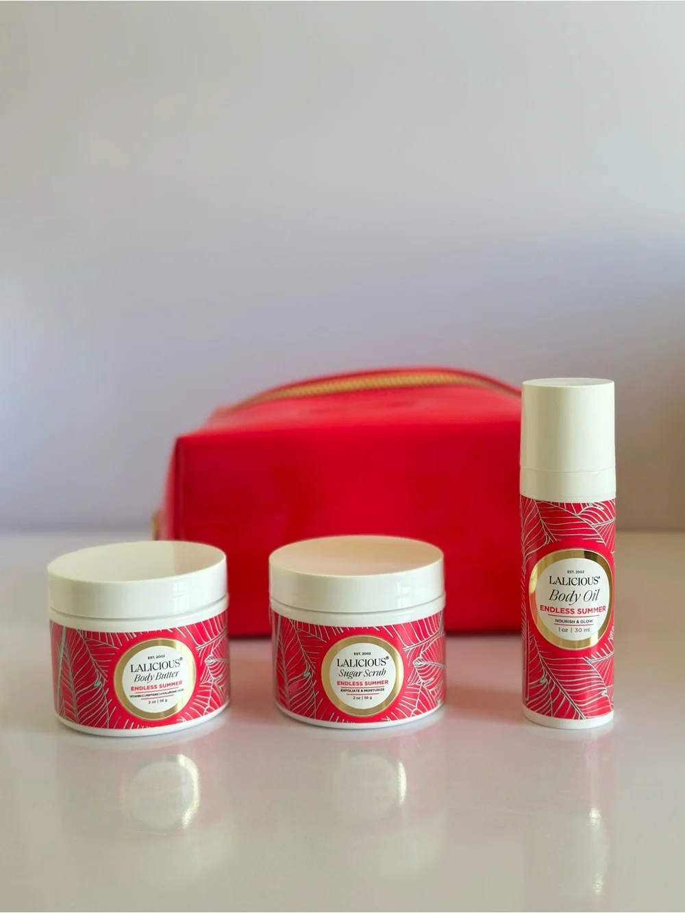 Lalicious Endless Summer Body Set in Coral Red